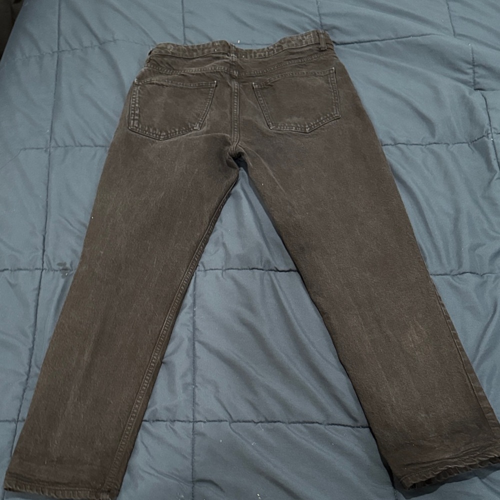Zara Black Straight Leg Jeans Size 6 High Waisted Minimal Chic - Picture 4 of 5